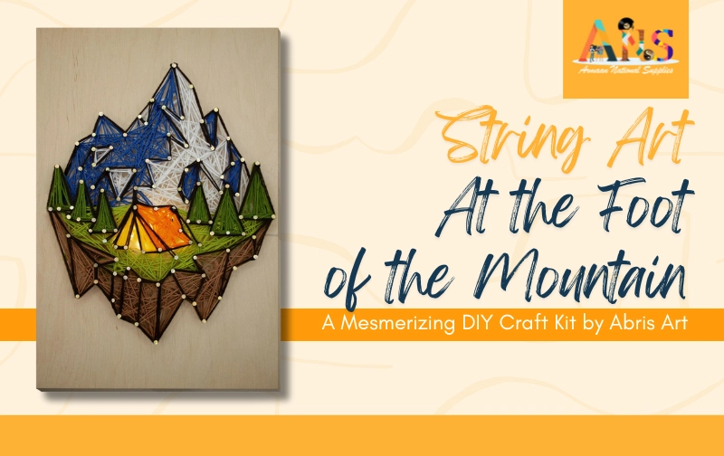 String Art 'At the Foot of the Mountain' – A Mesmerizing DIY Craft Kit by Abris Art