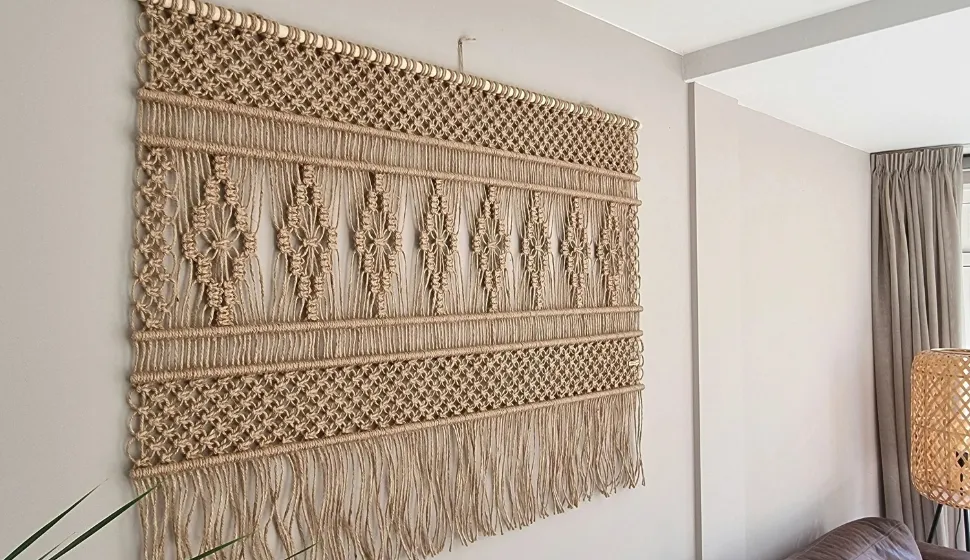 JUTE Wall Tapestry Macramé Sand Color Customized Natural Jute Wall Decoration Large Macramé Jute Wall Hanging for Acoustics Tapestry Home Furnishing