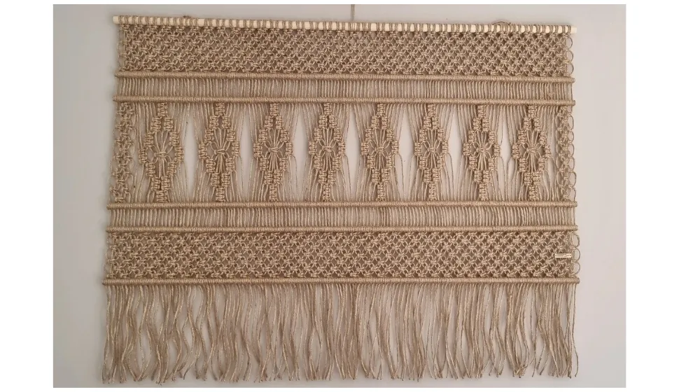 JUTE Wall Tapestry Macramé Sand Color Customized Natural Jute Wall Decoration Large Macramé Jute Wall Hanging for Acoustics Tapestry Home Furnishing