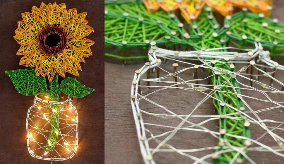 String Art DIY Kit "Sunflower" DIY, Abris Art. Creative DIY Kit.