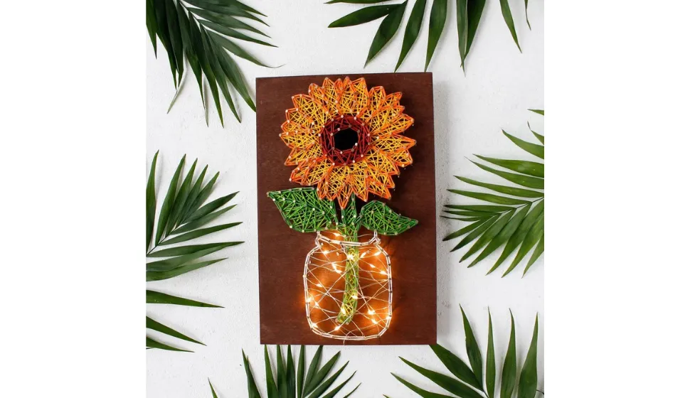 String Art DIY Kit "Sunflower" DIY, Abris Art. Creative DIY Kit.