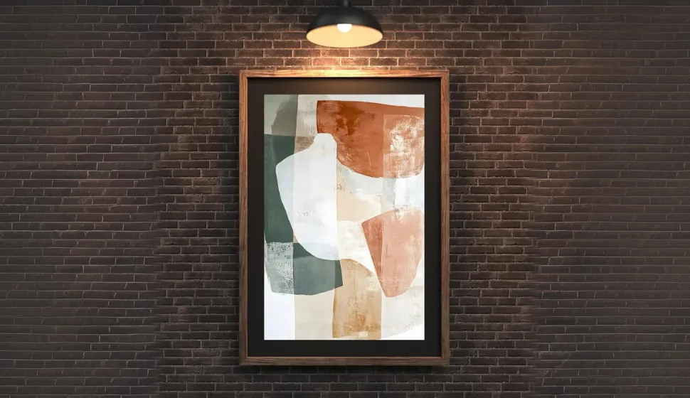 Minimalist Abstract Art Print – Organic Shapes in Earth Tones