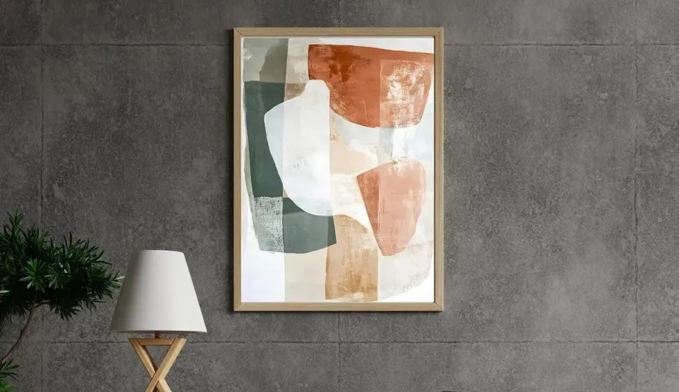 Minimalist Abstract Art Print – Organic Shapes in Earth Tones