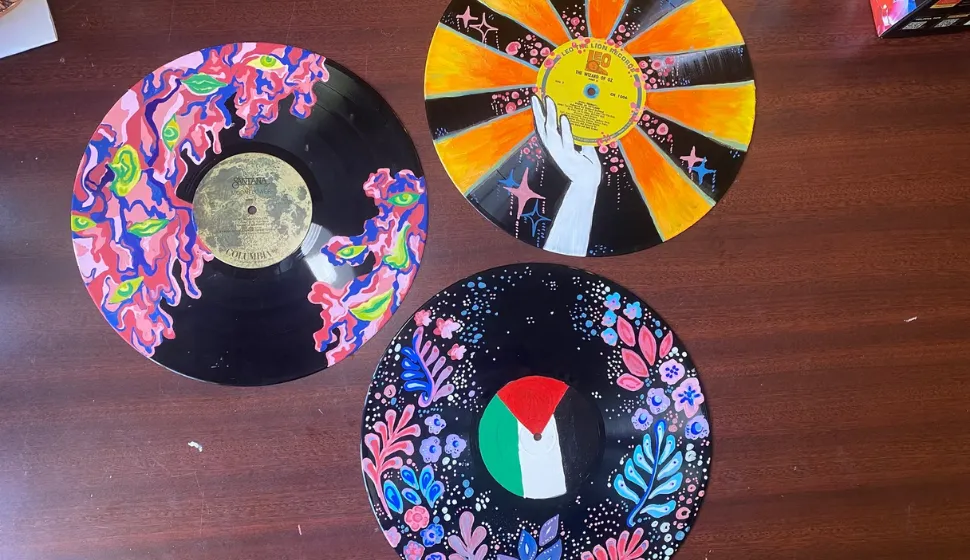 psychedelic vinyl record wall art | custom wall decor