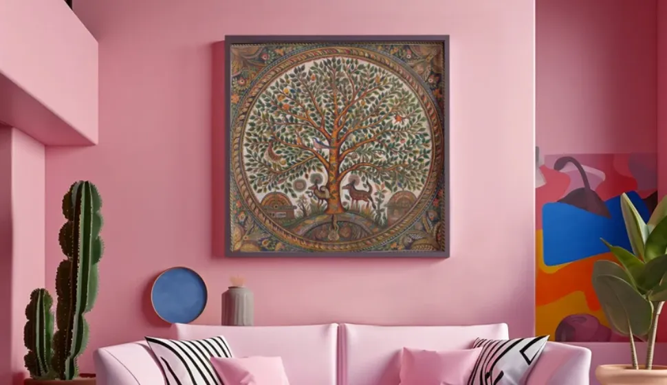 Tree of Life Indian Gond Style Painting Gift