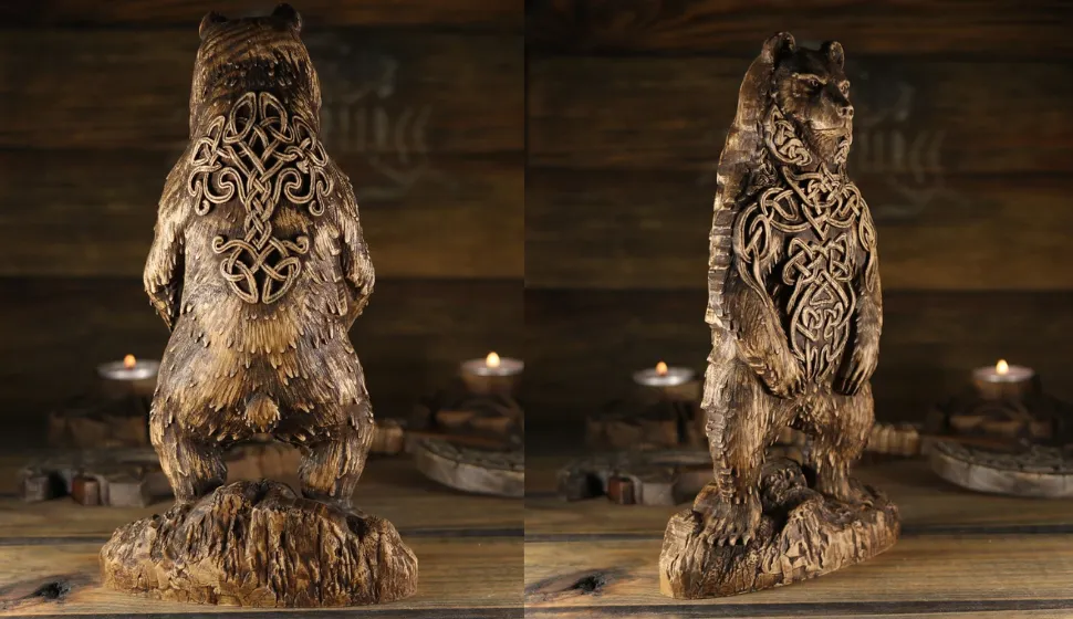 Celtic bear, Bear sculpture, Gaulish, Celtic goddess, Bear statue Сeltic art Artio goddess Paganism Norse pagan Wood carving Norse mythology