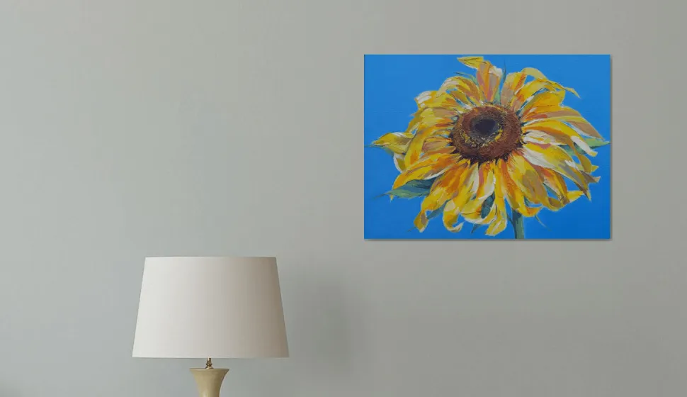 Sunflower, original acrylic painting on canvas