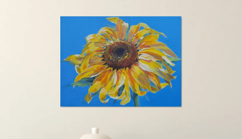 Sunflower, original acrylic painting on canvas