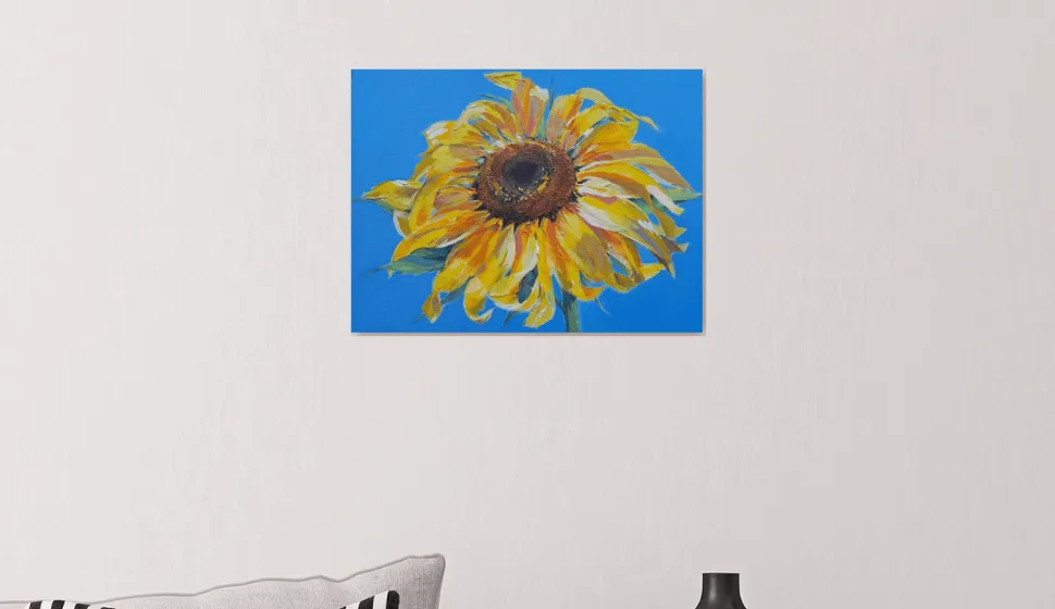 Sunflower, original acrylic painting on canvas