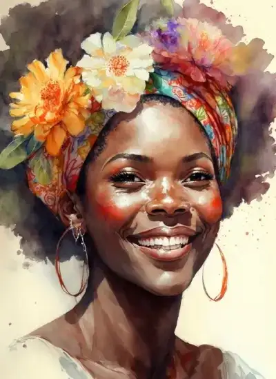 black girl watercolor